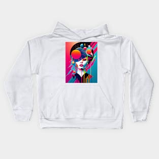 Abstract pop art style woman portrait Kids Hoodie